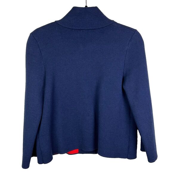 Moth Anthropologie Amoruso Two Toned Knit Cardigan Sweater Jacket Navy Red XS - Picture 8 of 16